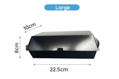 Large Black Foil Cardboard Recyclable Takeaway Meal Box