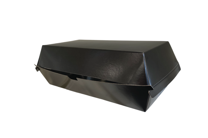 Large Black Foil Cardboard Recyclable Takeaway Meal Box