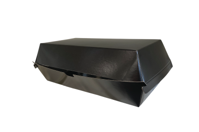Large Black Foil Cardboard Recyclable Takeaway Meal Box
