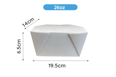 26oz White Recyclable No2 Takeaway Boxes