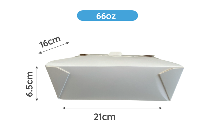 66oz White Recyclable No4 Takeaway Boxes