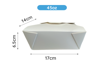 45oz White Recyclable No8 Takeaway Boxes
