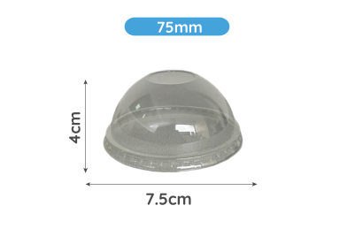 4oz Clear Plastic Recyclable Ice Cream Dome Lids