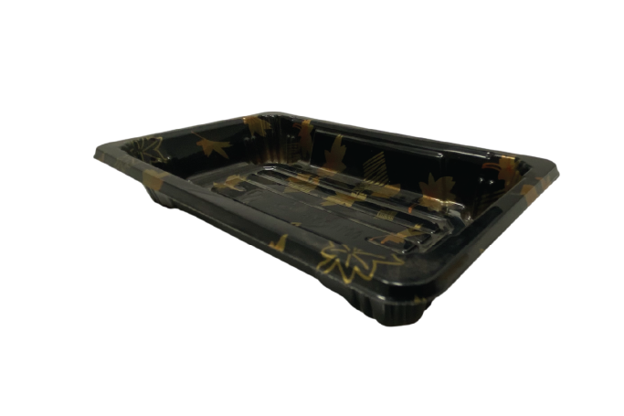 140x80x50mm Small Black Plastic Recyclable SZ3-00AB Sushi Trays