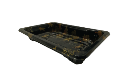 140x80x50mm Small Black Plastic Recyclable SZ3-00AB Sushi Trays