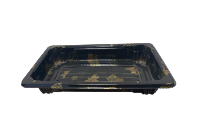 140x80x50mm Small Black Plastic Recyclable SZ3-00AB Sushi Trays