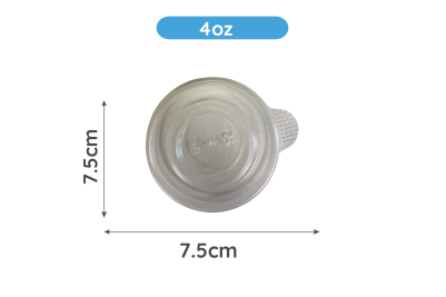 4oz Clear Plastic Recyclable Ice Cream Flat Lids
