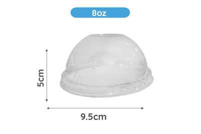 8oz Clear Plastic Recyclable Ice Cream Dome Lids