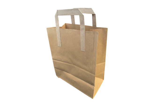 Large Brown/Kraft Paper Biodegradable Flat Handle Bags