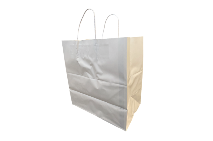 Large White Paper Biodegradable Twist Handle Bags