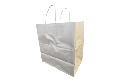 Large White Paper Biodegradable Twist Handle Bags