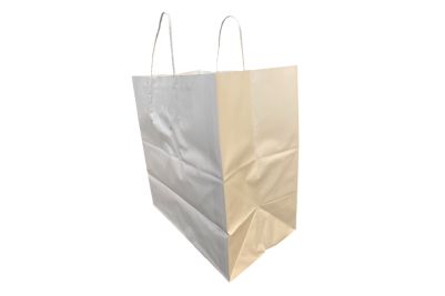 Large White Paper Biodegradable Twist Handle Bags