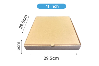 11 inch Brown/Kraft Biodegradable Corrugated Pizza Boxes