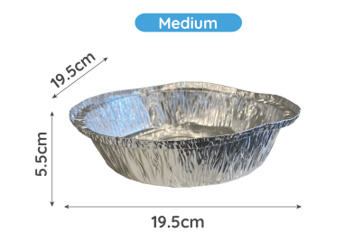 Standard Silver Aluminium Recyclable Round No.12 Container with Lids