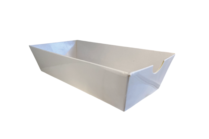 Regular White Cardboard Recyclable Stick Tray with Curve