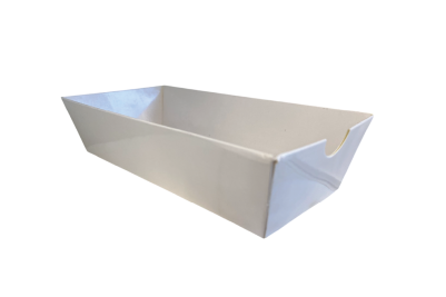 Regular White Cardboard Recyclable Stick Tray with Curve