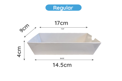 Regular White Cardboard Recyclable Stick Tray with Curve