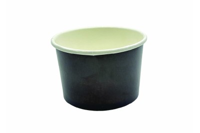 Dessert Time - 4oz Black Laminated Paper Recyclable Ice Cream Tubs