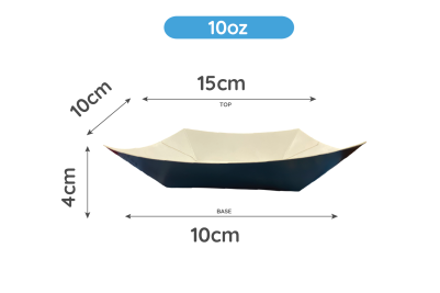 10oz Black Cardboard Recyclable Food Trays