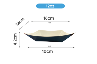 12oz Black Cardboard Recyclable Food Trays
