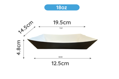 18oz Black Cardboard Recyclable Food Trays