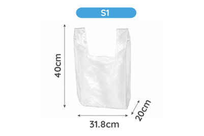 S1 White Plastic Recyclable Vest Carrier Bags