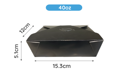 40oz Black Recyclable No5 Takeaway Boxes