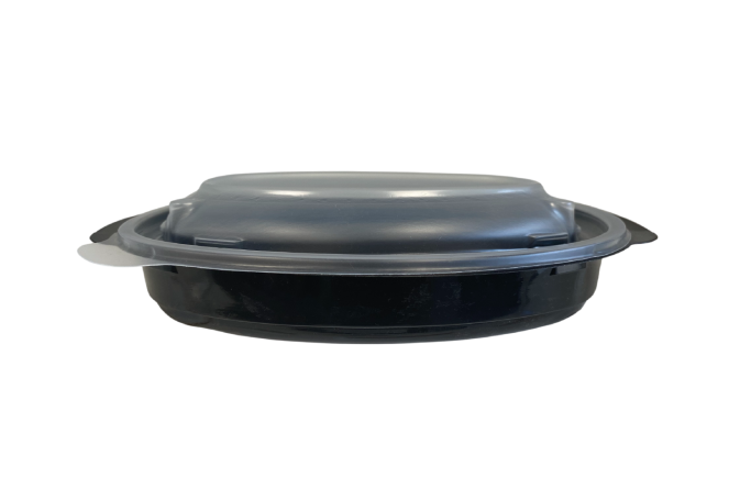 750ml 1 Compartment Black Plastic Microwaveable Luxury Meal Containers with Lids