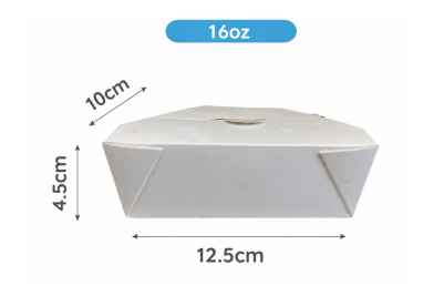 16oz White Recyclable No1 Takeaway Boxes