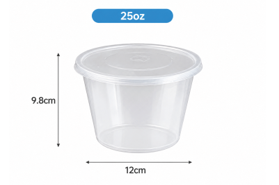 25oz Clear Plastic Recyclable MyPackaging Soup Containers with Lids YQ 388