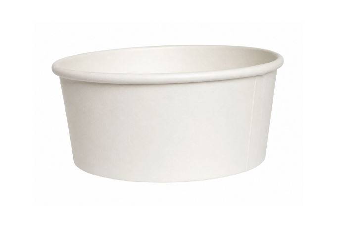 26oz White Paper Wide Round Soup Bowls with Plastic Lids