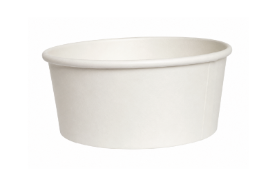 26oz White Paper Wide Round Soup Bowls with Plastic Lids
