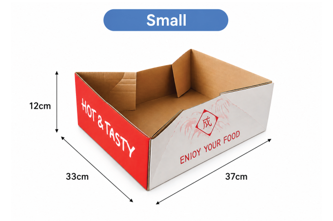 Small Red/White Cardboard Biodegradable Takeaway Trays