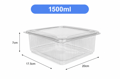 1500ml Clear Plastic Recyclable Hinged Containers