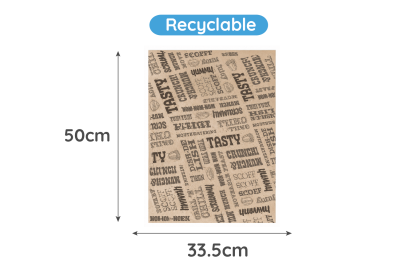 50×33.5cm Tasty Yummy Recyclable Greaseproof Paper
