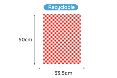 50×33.5cm Red Gingham Recyclable Greaseproof Paper