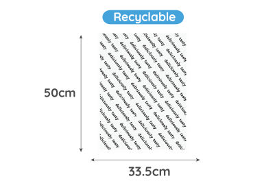 50×33.5cm Deliciously Tasty Recyclable Greaseproof Paper