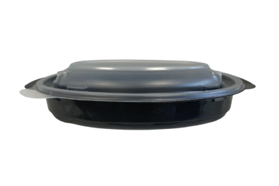 900ml 1 Compartment Black Plastic Microwaveable Luxury Meal Containers with Lids