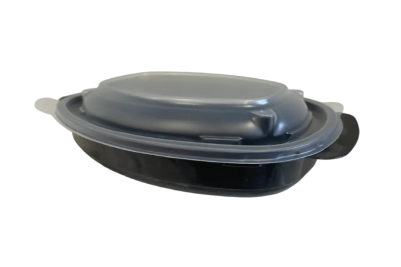 900ml 1 Compartment Black Plastic Microwaveable Luxury Meal Containers with Lids