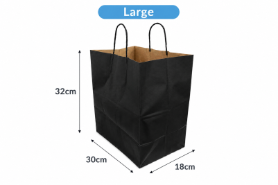 Large Black/Kraft Paper Biodegradable Twist Handle Bags