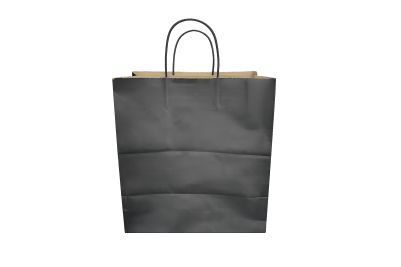 Large Black/Kraft Paper Biodegradable Twist Handle Bags