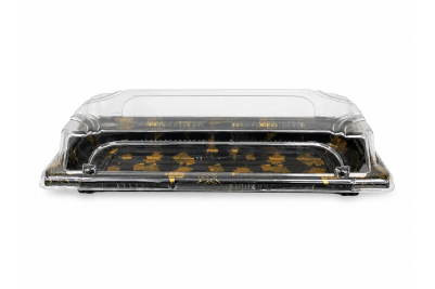 185x128x50mm Black Plastic Recyclable SZ3-05AB Sushi Trays