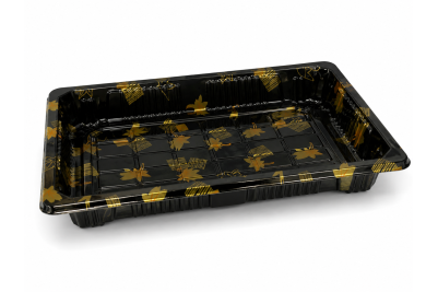 165x115x50mm Black Plastic Recyclable SZ3-03AB Sushi Trays