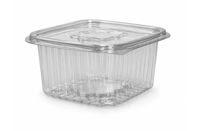 375ml Clear Plastic Recyclable Hinged Containers