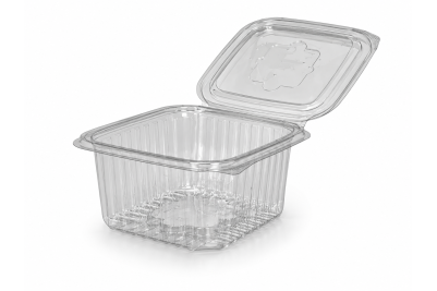 375ml Clear Plastic Recyclable Hinged Containers