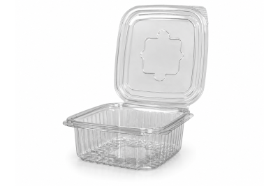 250ml Clear Plastic Recyclable Hinged Containers