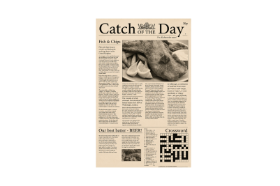 27x42cm Brown Catch of the Day Recyclable Greaseproof Paper