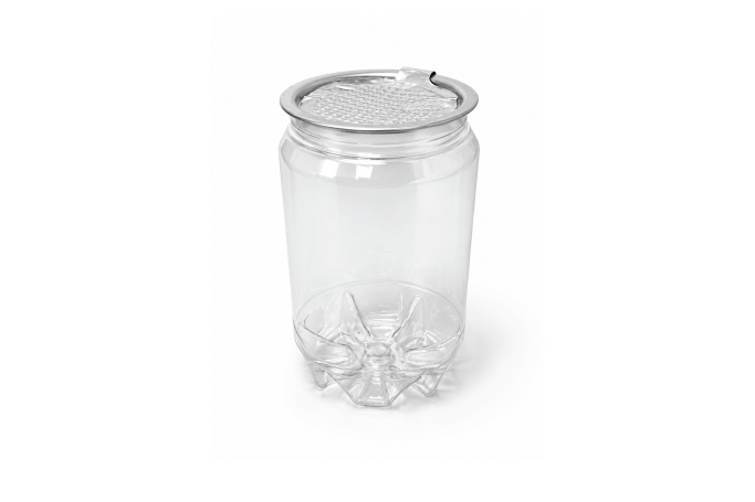 350ml Strong PET Plastic Recyclable Cans & Lids (Peel Off Lid)