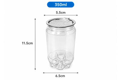 350ml Strong PET Plastic Recyclable Cans & Lids (Peel Off Lid)