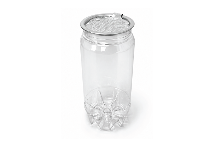500ml Strong PET Plastic Recyclable Cans & Lids (Peel Off Lid)